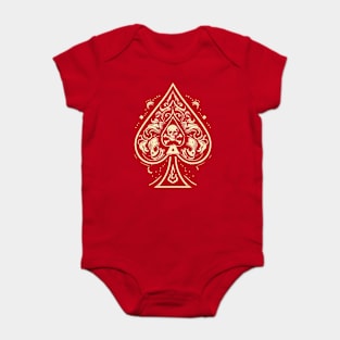 The Ace of Spades with a Skull & Crossbones Baby Bodysuit